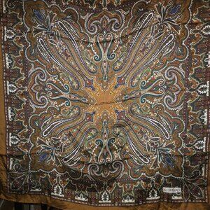EUC Authentic YSL Paisley Print Silk Scarf